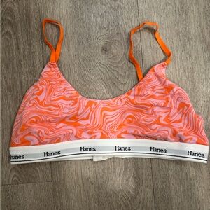Hanes Orange and Pink Patterned Bralette